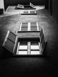 High angle view of empty staircase in building