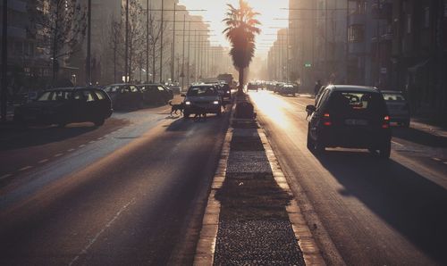 Cars on city street