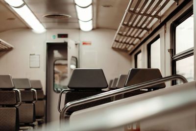 Empty seats in train