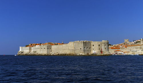 Fortress wall of dubrovnik old city on the adriatic sea, south dalmatia region, croatia