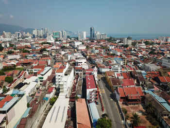 Aerial view georgetown in blue sunny day.