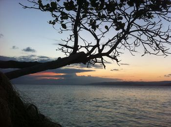 Scenic view of calm sea at sunset