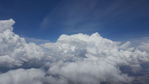 Majestic shot of cloudscape against blue sky