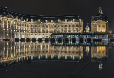 Reflection of building in river