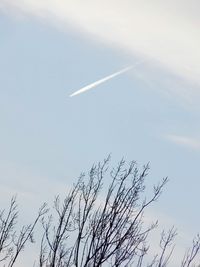 Vapor trail in sky