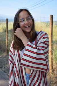 Portrait of smiling young woman