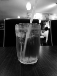 Close-up of drink in glass on table