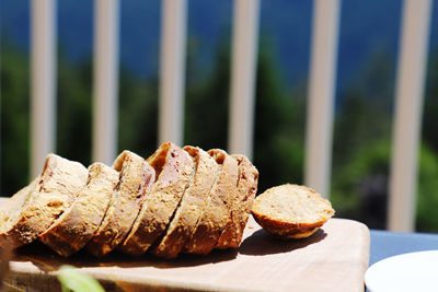 Close-up of bread on table
