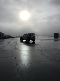 Sunset over the road