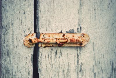 Close-up of rusty metal door