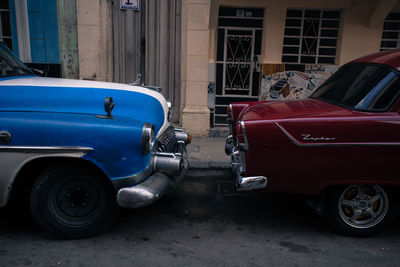 Cars parked in front of building