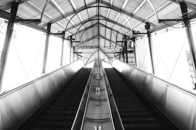 Empty escalators in subway