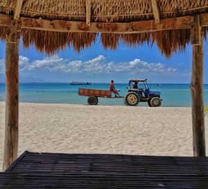 Scenic view of beach against sky