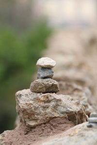 Stack of stones on rock