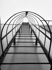 Low angle view of staircase against clear sky
