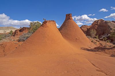 Weathered funnels in the desert in kodachrome basin state park in utah