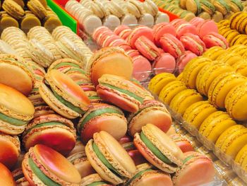 Assorted cakes at bakery