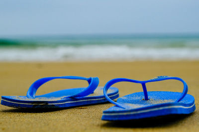 Close-up of blue water on beach