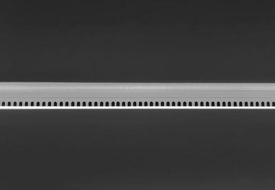 High angle view of metallic structure against black background