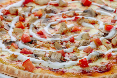 Full frame shot of pizza