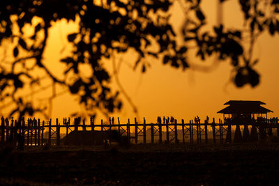 Silhouette of beach during sunset