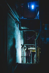View of built structure at night