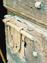 Close-up of old wooden door