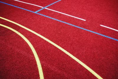 High angle view of running track