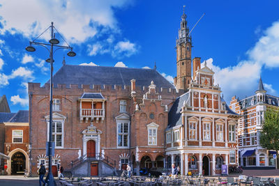 Haarlem city hall on the grote markt, built in the 14th century, netherlands