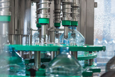 Close-up of glass bottles