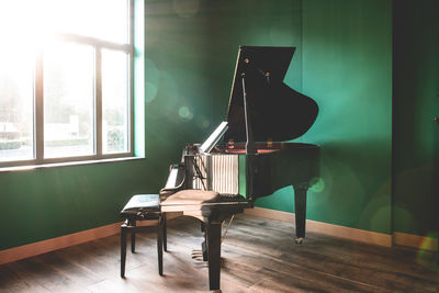 Close-up of piano on floor