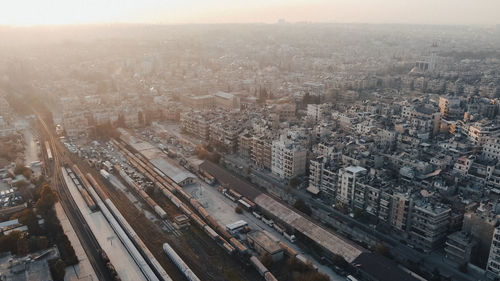High angle view of cityscape