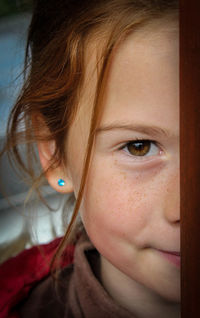 Close-up portrait of cute girl