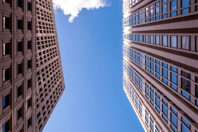 Low angle view of modern building against sky