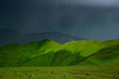 Scenic view of mountains against sky