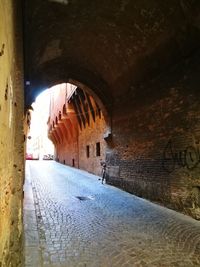 View of empty tunnel