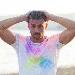 Portrait of man on beach