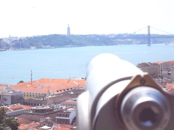 Cityscape with river in background