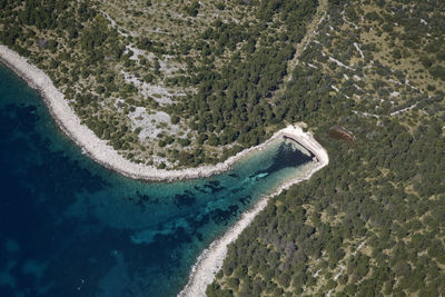 High angle view of sea shore