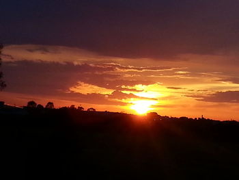 Silhouette of landscape at sunset