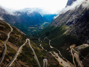 High angle view of mountain road