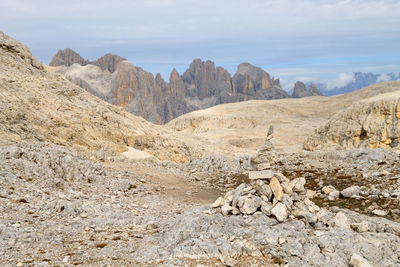 Scenic view of rocky mountains against sky