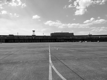 View of soccer field against sky