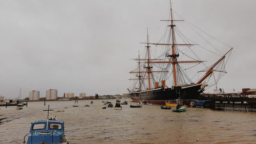 Boats in harbor