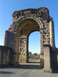 Low angle view of historical building against clear sky