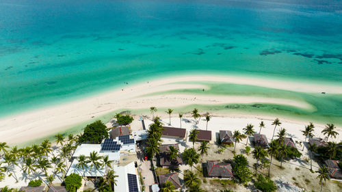 High angle view of beach against sky