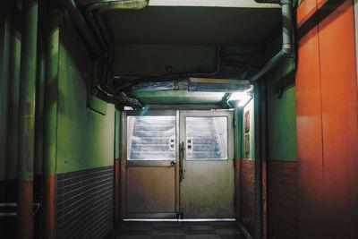 Interior of subway train