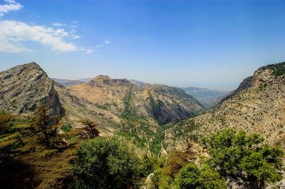 Scenic view of mountains against sky