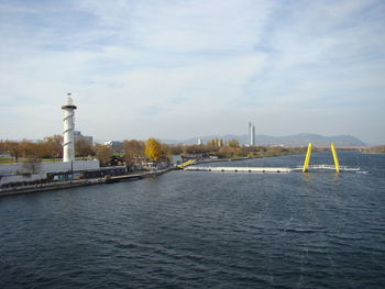View of lighthouse at seaside