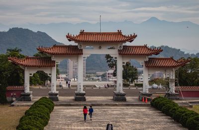 View of temple building against sky